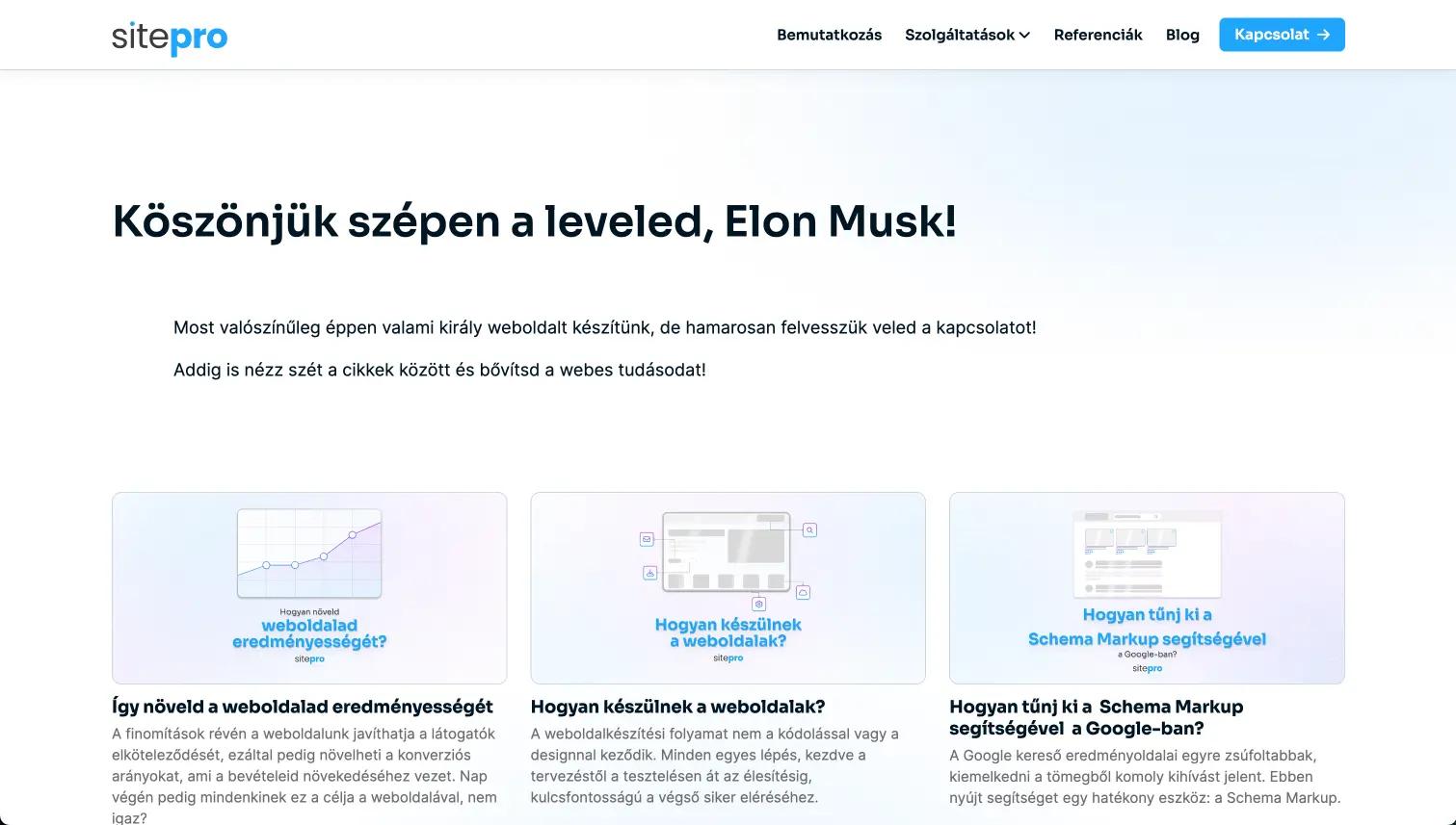 Egyik kedves ügyfelünk megkeresése.