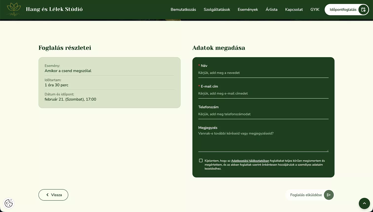 Hang és Lélek Stúdió referencia