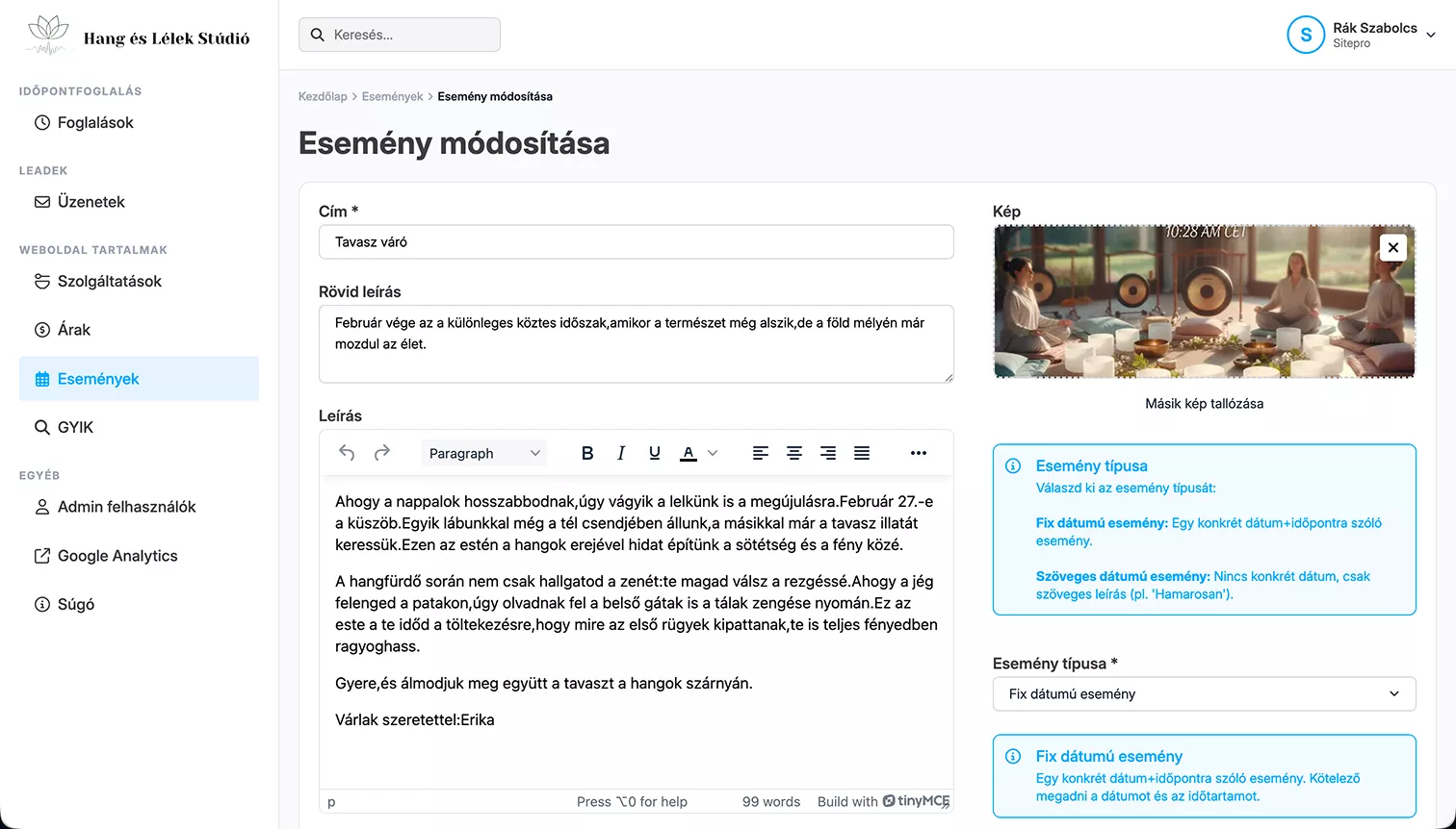 Hang és Lélek Stúdió referencia